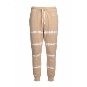 GAP Mens Tie Dye Fleece Joggers Tan Beige White Logo Sweatpants Large‎ NEW